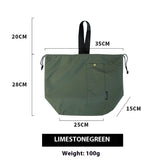 Waterproof Korean Style Large Solid Color Portable Drawstring Double-layer Lunch Bag For Students